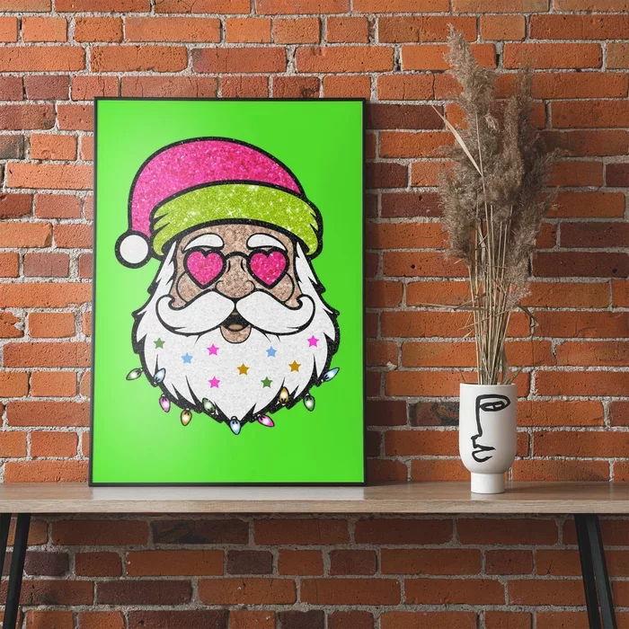 Funny Cool Retro Groovy Santa Claus Poster