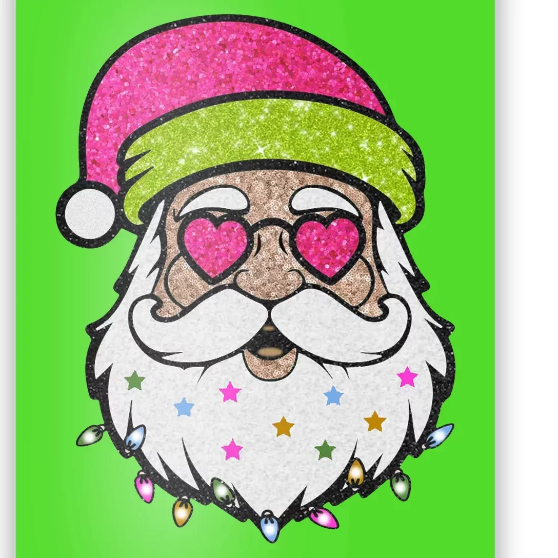 Funny Cool Retro Groovy Santa Claus Poster