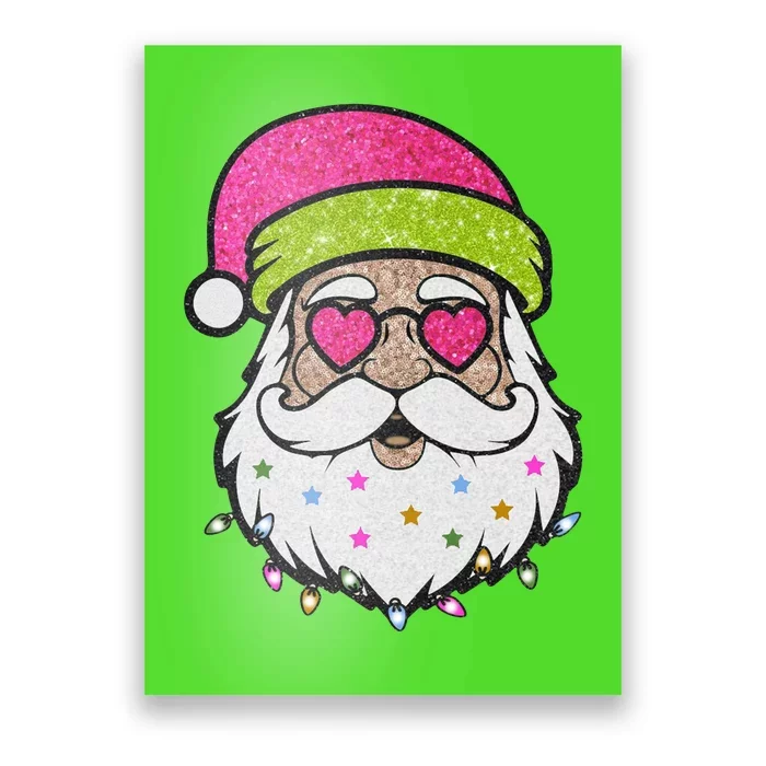 Funny Cool Retro Groovy Santa Claus Poster