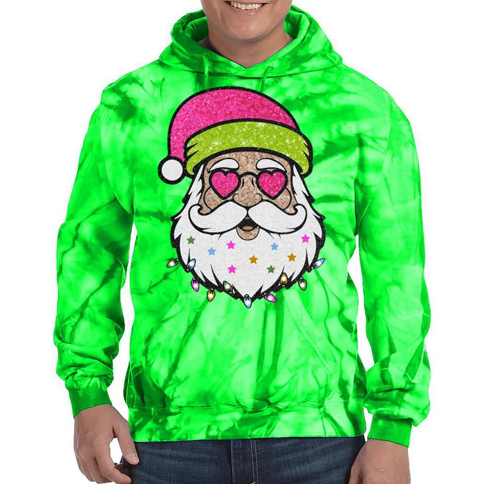 Funny Cool Retro Groovy Santa Claus Tie Dye Hoodie