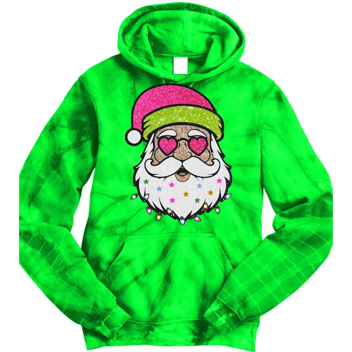 Funny Cool Retro Groovy Santa Claus Tie Dye Hoodie