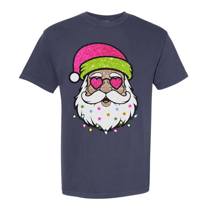 Funny Cool Retro Groovy Santa Claus Garment-Dyed Heavyweight T-Shirt