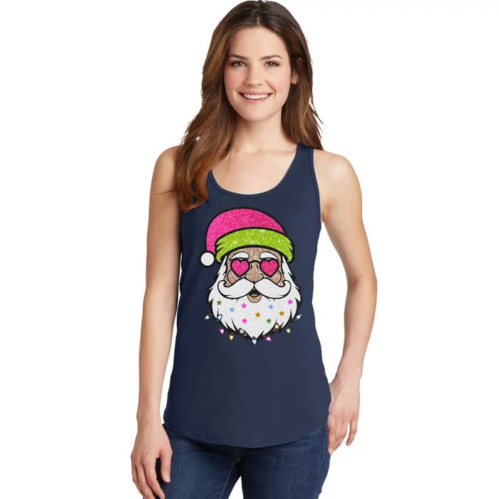 Funny Cool Retro Groovy Santa Claus Ladies Essential Tank