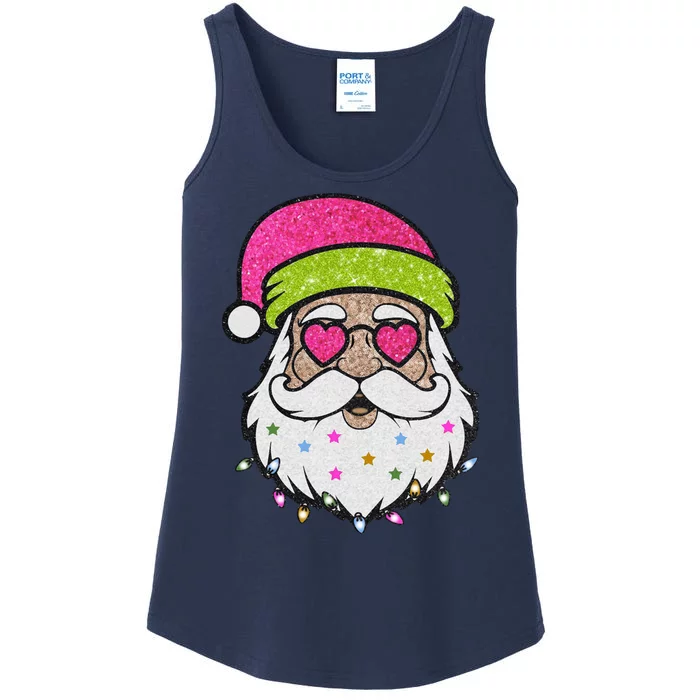 Funny Cool Retro Groovy Santa Claus Ladies Essential Tank