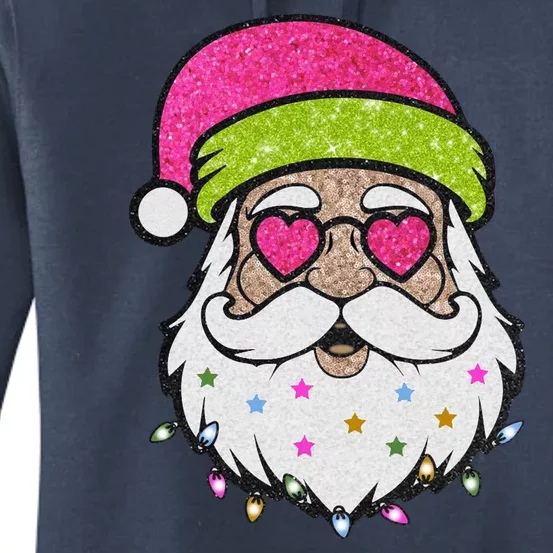 Funny Cool Retro Groovy Santa Claus Women's Pullover Hoodie