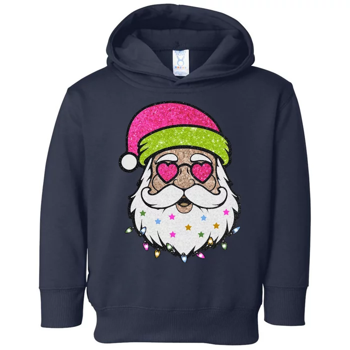 Funny Cool Retro Groovy Santa Claus Toddler Hoodie