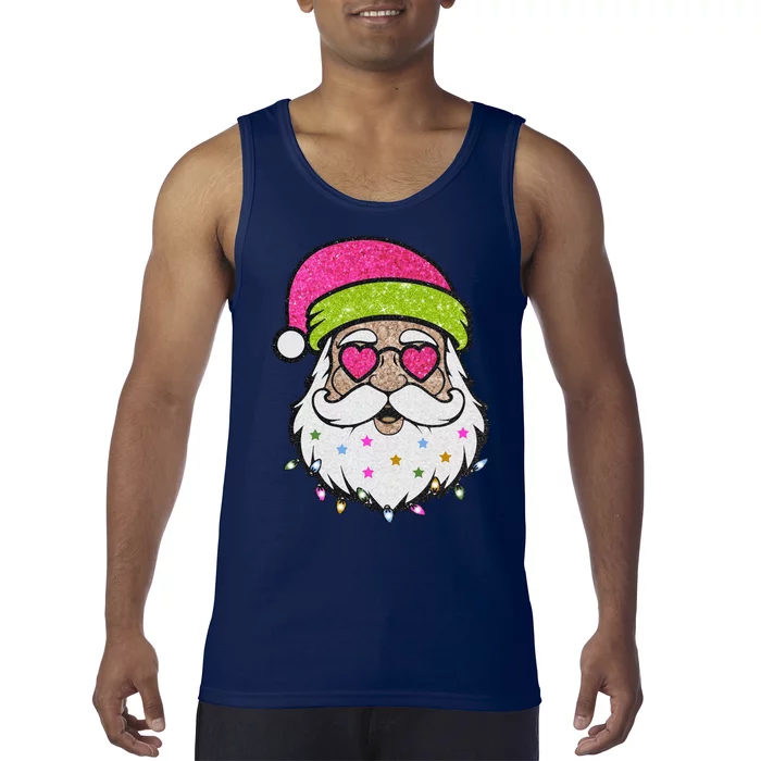 Funny Cool Retro Groovy Santa Claus Tank Top