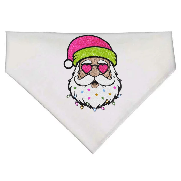 Funny Cool Retro Groovy Santa Claus USA-Made Doggie Bandana