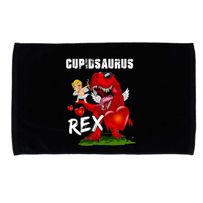 Funny Cupidsaurus Rex Dabbing Cupid Dinosaur Valentine's Day Gift Microfiber Hand Towel