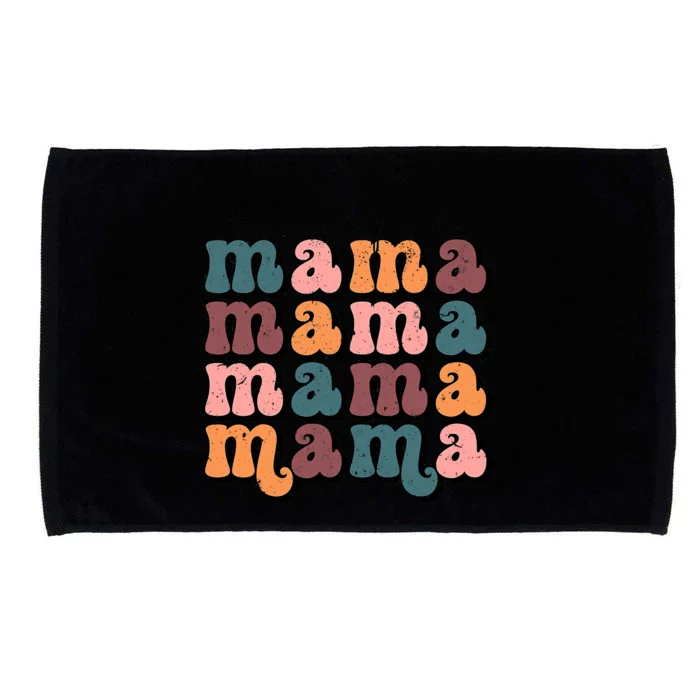 Funny Cute Retro Thankful Mama Fall Autumn Mom Microfiber Hand Towel