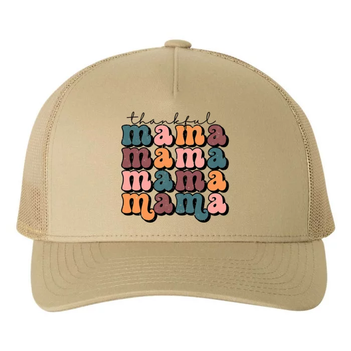 Funny Cute Retro Thankful Mama Fall Autumn Mom Yupoong Adult 5-Panel Trucker Hat