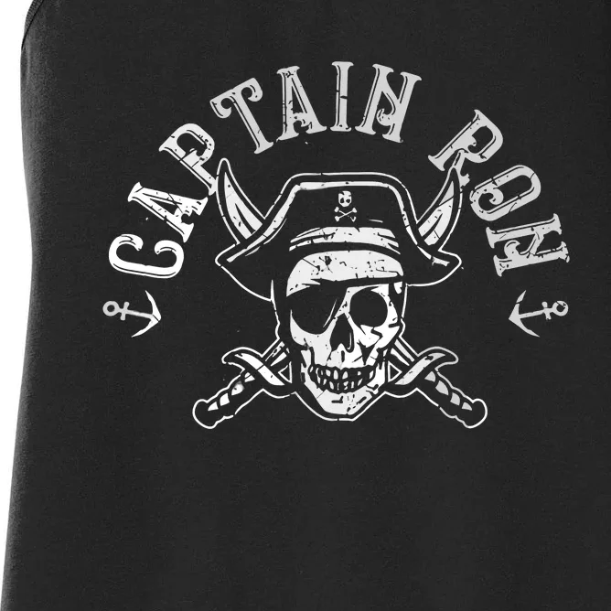 Funny Captain Ron Pirate Gift Design Joke Idea Women's Racerback Tank