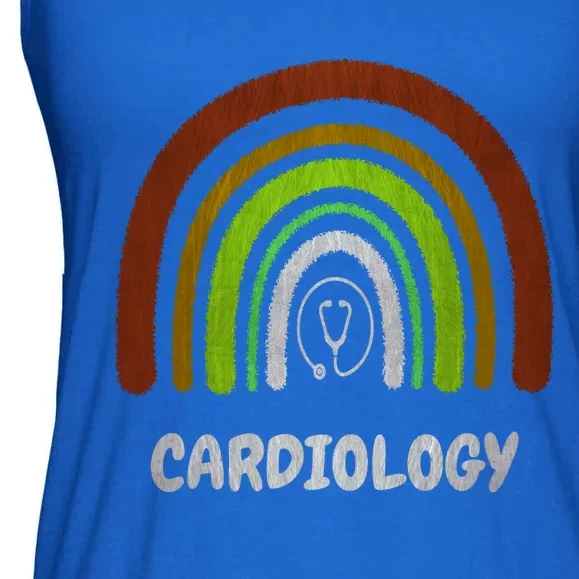 Funny Cardiology Rainbow Cardiologist Heart Surgeon Cute Gift Ladies Essential Flowy Tank