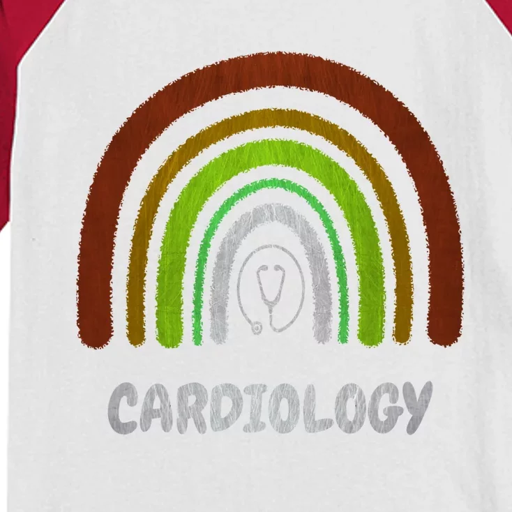 Funny Cardiology Rainbow Cardiologist Heart Surgeon Cute Gift Kids Colorblock Raglan Jersey