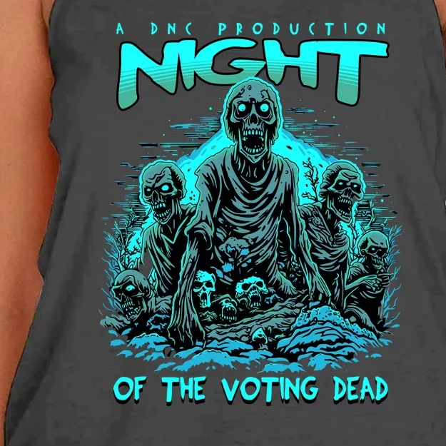 Funny Conseervative Republican Halloween Night Of The Voting Dead Women's Knotted Racerback Tank