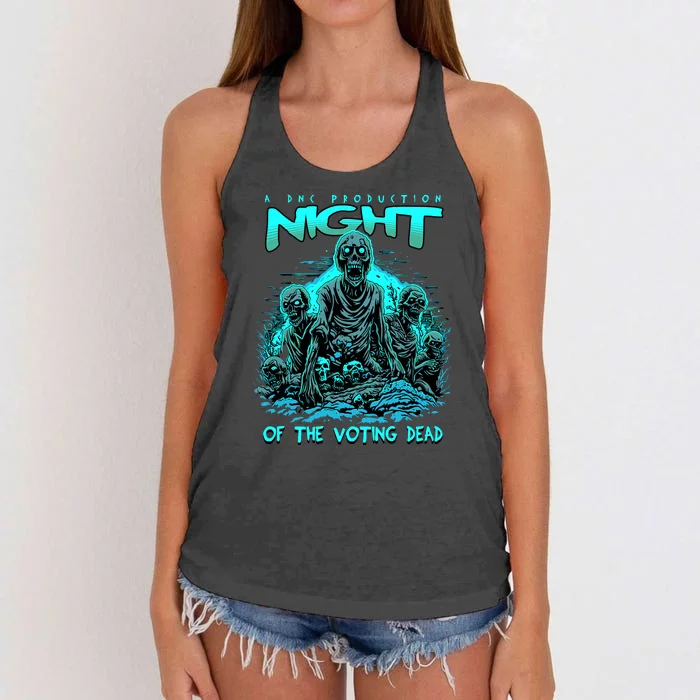 Funny Conseervative Republican Halloween Night Of The Voting Dead Women's Knotted Racerback Tank