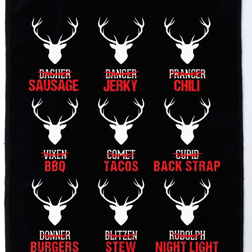 Funny Christmas Reindeer Hunter Deer Meat Hunting Gifts Platinum Collection Golf Towel