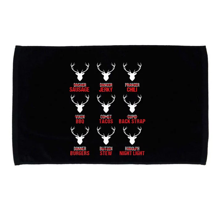 Funny Christmas Reindeer Hunter Deer Meat Hunting Gifts Microfiber Hand Towel