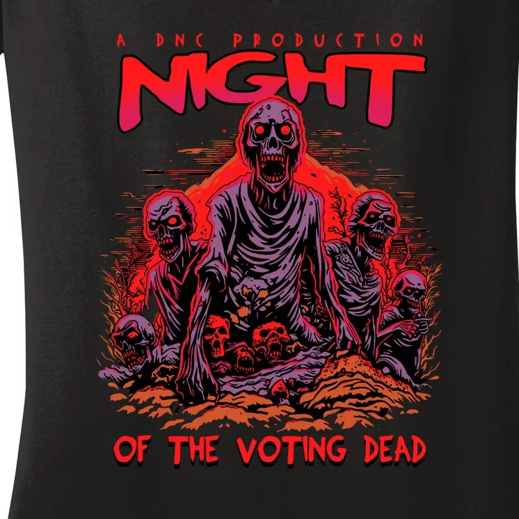 Funny Conseervative Republican Halloween Night Of The Voting Dead Women's V-Neck T-Shirt