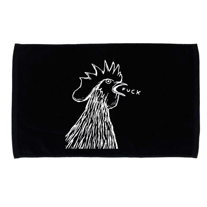 Funny Chicken Rooster Saying Fuck Microfiber Hand Towel