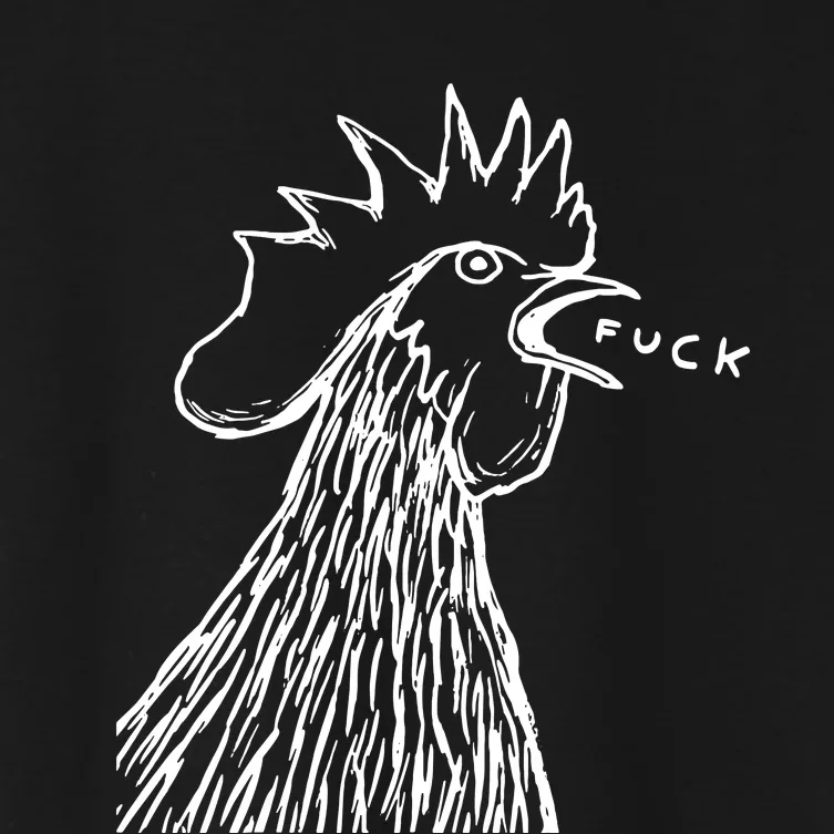 Funny Chicken Rooster Saying Fuck Women's Crop Top Tee