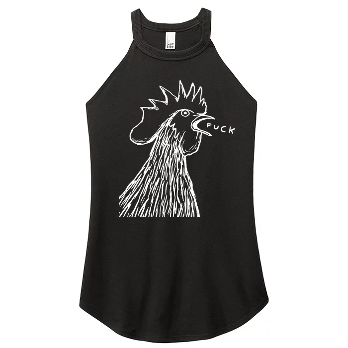 Funny Chicken Rooster Saying Fuck Women’s Perfect Tri Rocker Tank