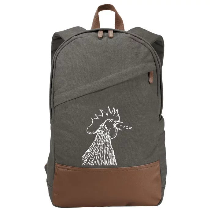 Funny Chicken Rooster Saying Fuck Cotton Canvas Backpack