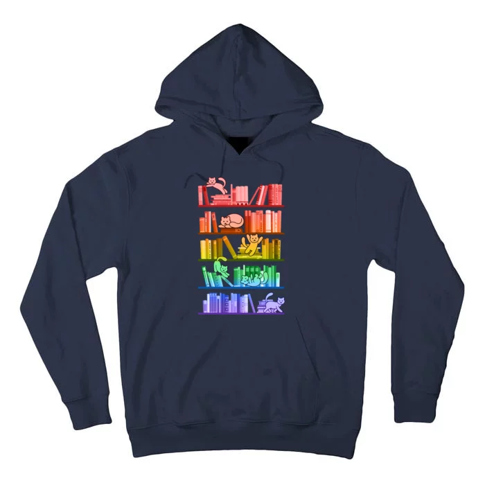 Funny Colorful Rainbow Library Cats Tall Hoodie