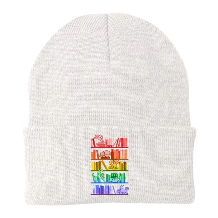 Funny Colorful Rainbow Library Cats Knit Cap Winter Beanie