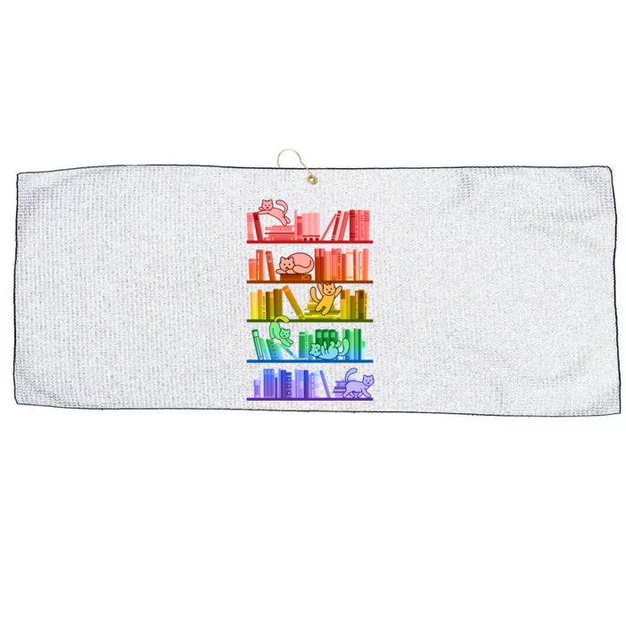 Funny Colorful Rainbow Library Cats Large Microfiber Waffle Golf Towel