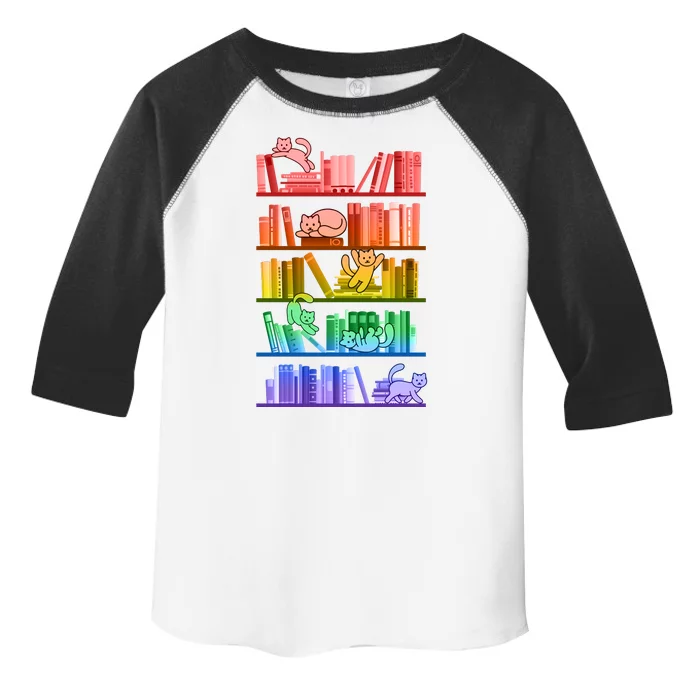 Funny Colorful Rainbow Library Cats Toddler Fine Jersey T-Shirt