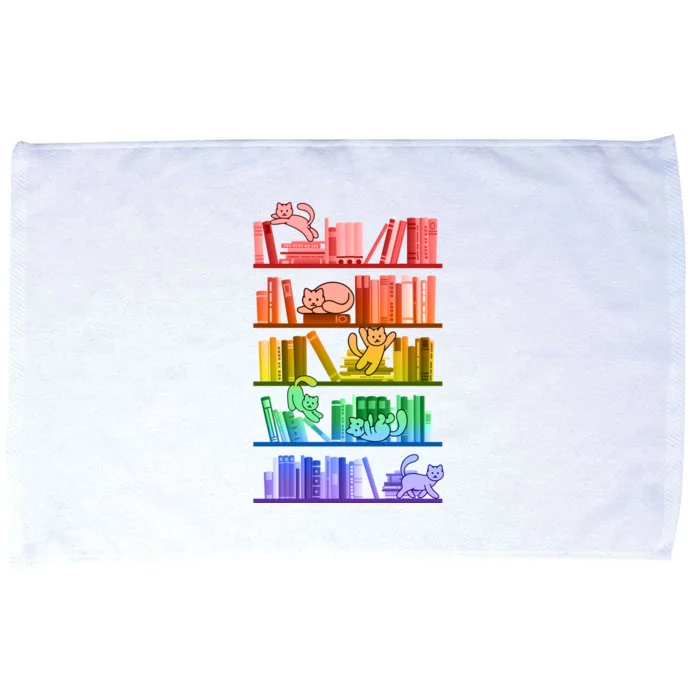 Funny Colorful Rainbow Library Cats Microfiber Hand Towel