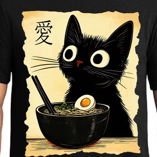 Funny Cat Ramen Graphic Japanese Kawaii Anime Cat Pajama Set