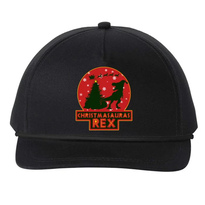 Funny Christmasaurus Rex Snapback Five-Panel Rope Hat