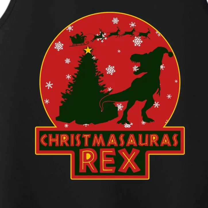 Funny Christmasaurus Rex Performance Tank