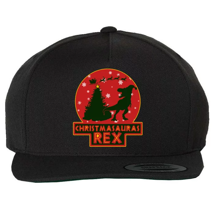 Funny Christmasaurus Rex Wool Snapback Cap