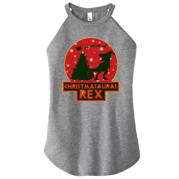 Funny Christmasaurus Rex Women’s Perfect Tri Rocker Tank