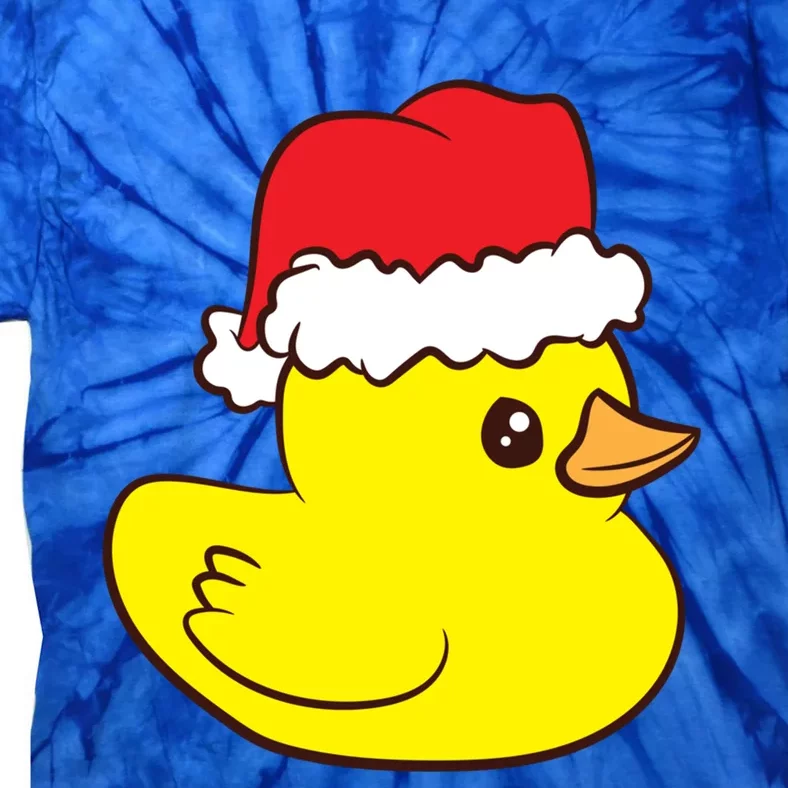 Funny Christmas Rubber Duck With Santa Hat Love Rubber Ducks Funny Gift Tie-Dye T-Shirt