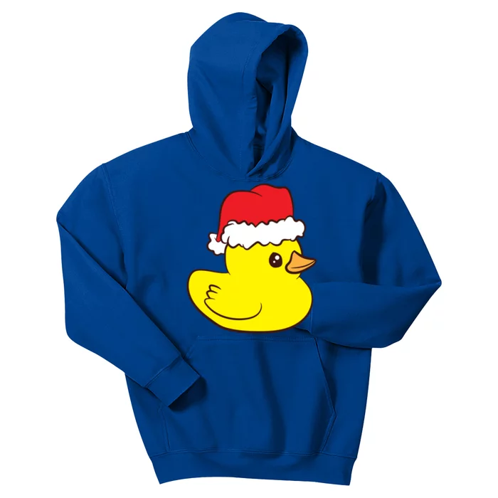 Funny Christmas Rubber Duck With Santa Hat Love Rubber Ducks Funny Gift Kids Hoodie