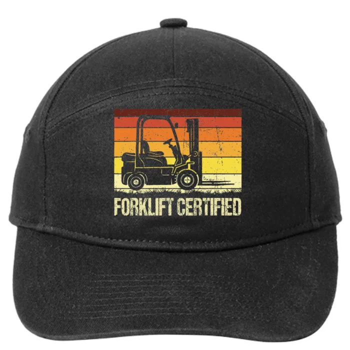 Forklift Certified Retro Forklift Operator Forklift Driver 7-Panel Snapback Hat