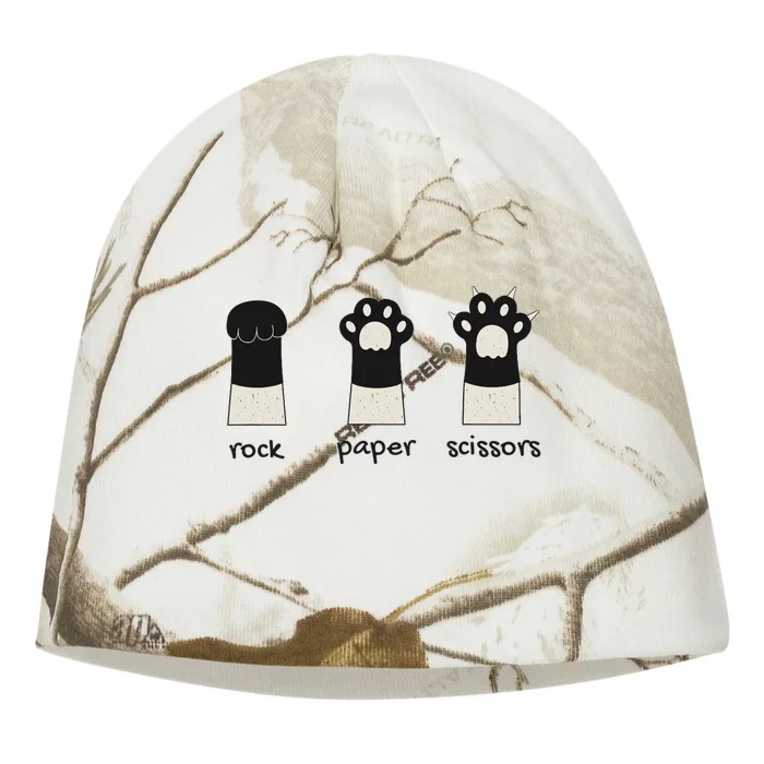 Funny Cat Rock Paper Scissors Cute Cat Paws Kati - Camo Knit Beanie