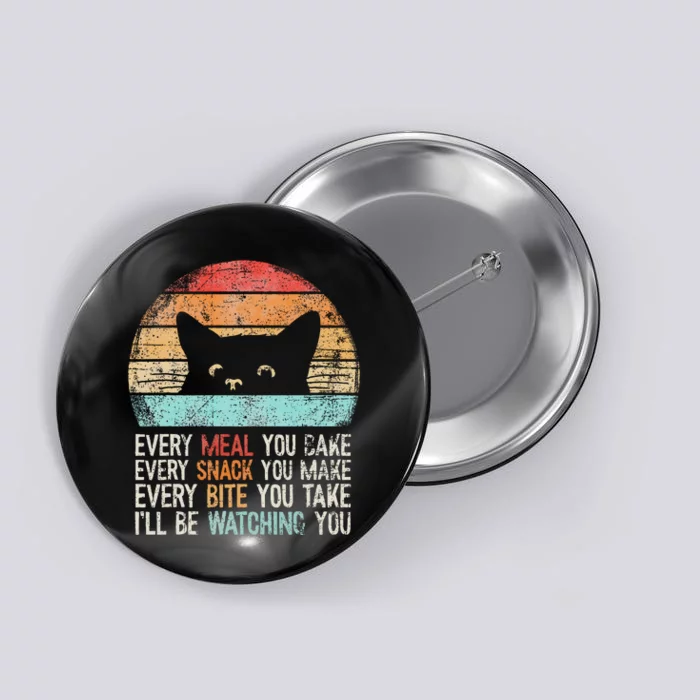 Funny Cat Retro Owner Humor Lover Fun Button