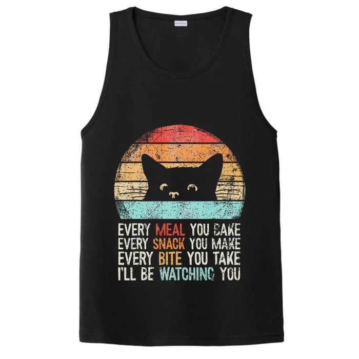 Funny Cat Retro Owner Humor Lover Fun Performance Tank