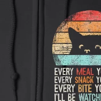 Funny Cat Retro Owner Humor Lover Fun Full Zip Hoodie