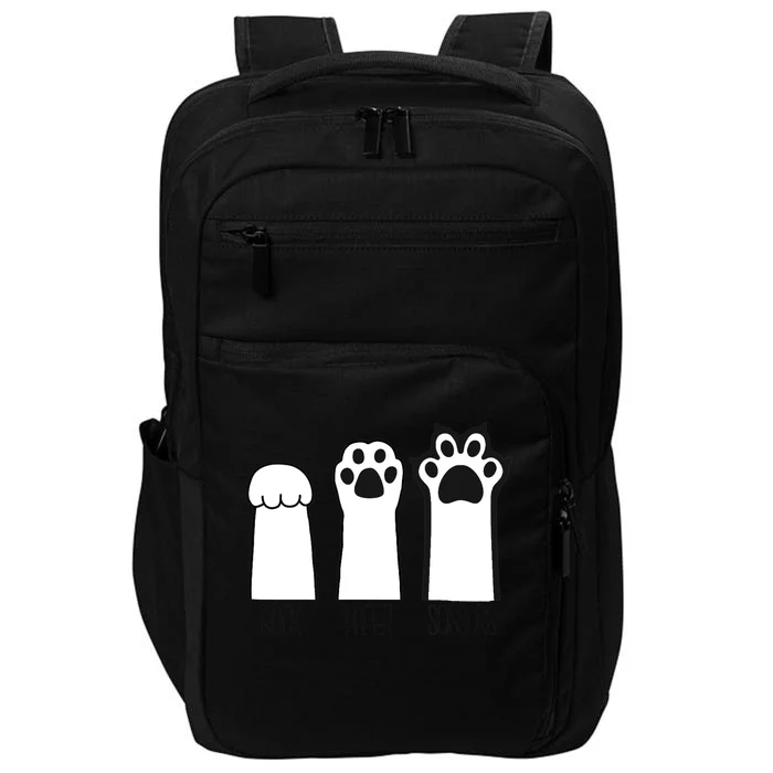 Funny Cat Rock Paper Scissors Cat Paws Cat Lover Impact Tech Backpack