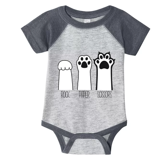 Funny Cat Rock Paper Scissors Cat Paws Cat Lover Infant Baby Jersey Bodysuit