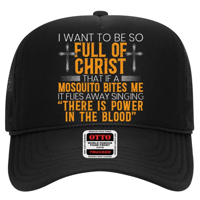 Funny Christian Religious Servant Of God Faithful Jesus High Crown Mesh Trucker Hat