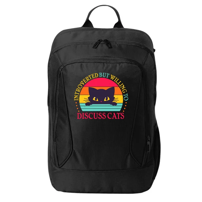 Funny Cute Retro Introverted But Willing To Discuss Cats City Backpack