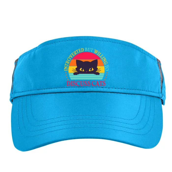 Funny Cute Retro Introverted But Willing To Discuss Cats Adult Drive Performance Visor