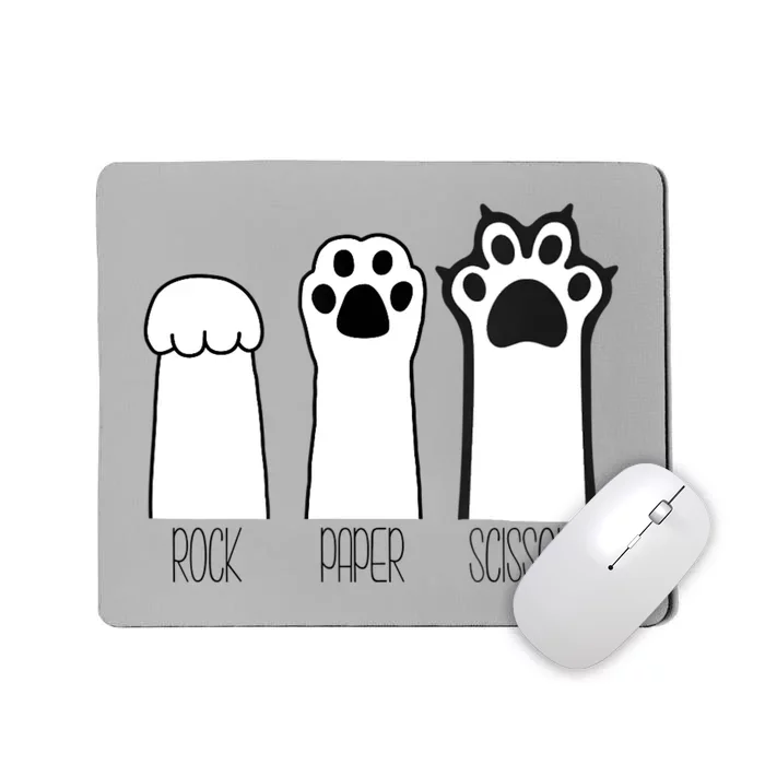 Funny Cat Rock Paper Scissors Cat Paws Cat Lover Mousepad